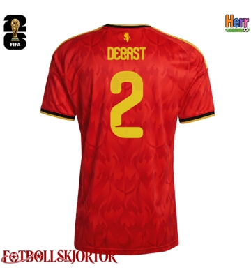 Belgien Zeno Debast #2 Hemmatröja VM 2026 Kortärmad